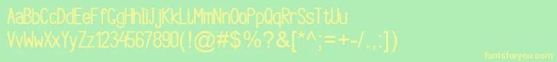 フォントArgocksazBoldViper78 – 黄色の文字が緑の背景にあります