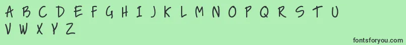 Czcionka NiceLoveTheSimpleFont – czarne czcionki na zielonym tle