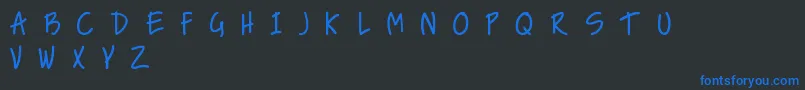 NiceLoveTheSimpleFont-Schriftart – Blaue Schriften auf schwarzem Hintergrund