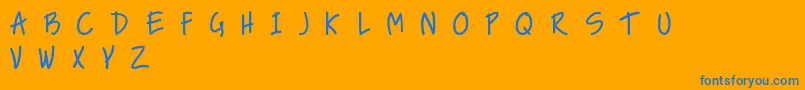 NiceLoveTheSimpleFont Font – Blue Fonts on Orange Background