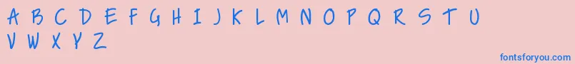 NiceLoveTheSimpleFont Font – Blue Fonts on Pink Background