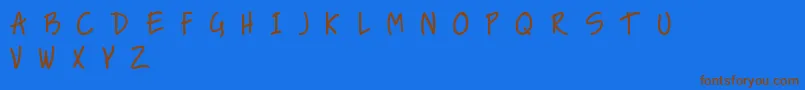 NiceLoveTheSimpleFont Font – Brown Fonts on Blue Background