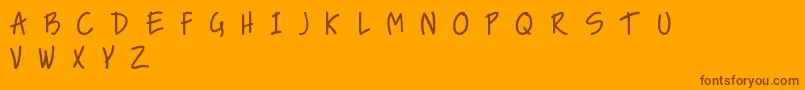 NiceLoveTheSimpleFont Font – Brown Fonts on Orange Background