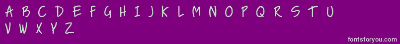 NiceLoveTheSimpleFont Font – Green Fonts on Purple Background