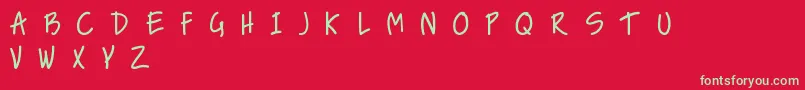 NiceLoveTheSimpleFont Font – Green Fonts on Red Background