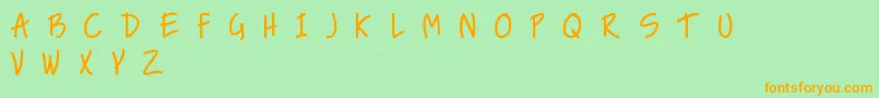NiceLoveTheSimpleFont Font – Orange Fonts on Green Background