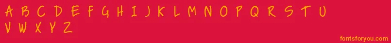 NiceLoveTheSimpleFont Font – Orange Fonts on Red Background