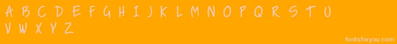 NiceLoveTheSimpleFont Font – Pink Fonts on Orange Background