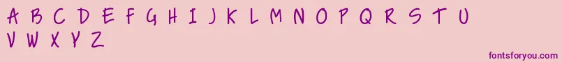 NiceLoveTheSimpleFont-fontti – violetit fontit vaaleanpunaisella taustalla