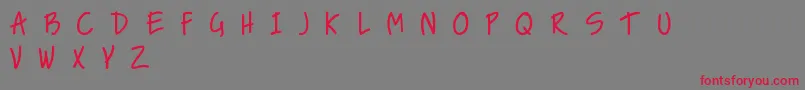 フォントNiceLoveTheSimpleFont – 赤い文字の灰色の背景