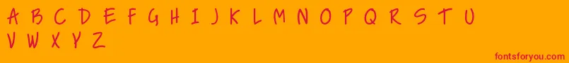 NiceLoveTheSimpleFont Font – Red Fonts on Orange Background