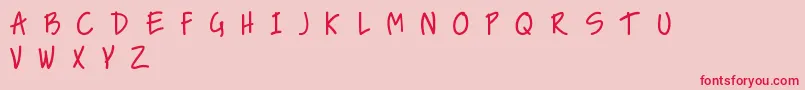 Czcionka NiceLoveTheSimpleFont – czerwone czcionki na różowym tle