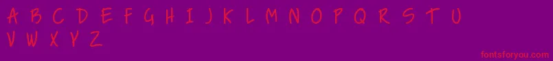 Czcionka NiceLoveTheSimpleFont – czerwone czcionki na fioletowym tle