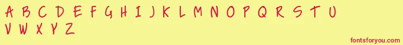 NiceLoveTheSimpleFont Font – Red Fonts on Yellow Background