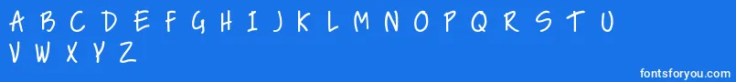 NiceLoveTheSimpleFont-Schriftart – Weiße Schriften auf blauem Hintergrund