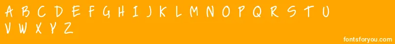 NiceLoveTheSimpleFont-Schriftart – Weiße Schriften auf orangefarbenem Hintergrund