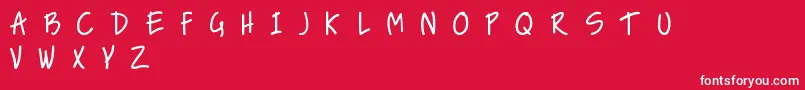 フォントNiceLoveTheSimpleFont – 赤い背景に白い文字