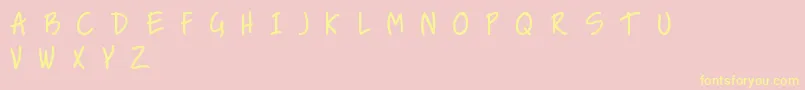 NiceLoveTheSimpleFont Font – Yellow Fonts on Pink Background