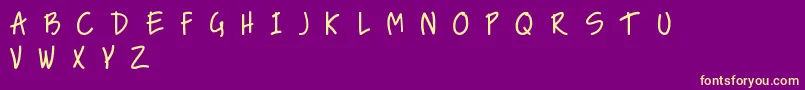 NiceLoveTheSimpleFont Font – Yellow Fonts on Purple Background