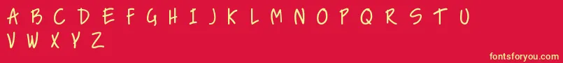 NiceLoveTheSimpleFont Font – Yellow Fonts on Red Background