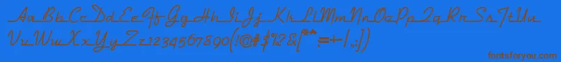 Dymaxion Font – Brown Fonts on Blue Background