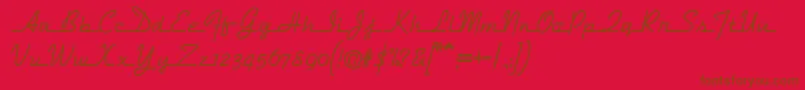 Dymaxion Font – Brown Fonts on Red Background
