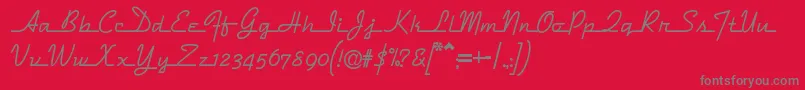 Dymaxion Font – Gray Fonts on Red Background