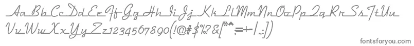 フォントDymaxion – 白い背景に灰色の文字