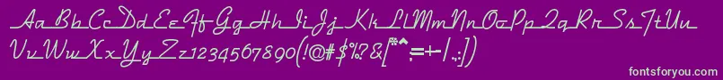 Dymaxion Font – Green Fonts on Purple Background