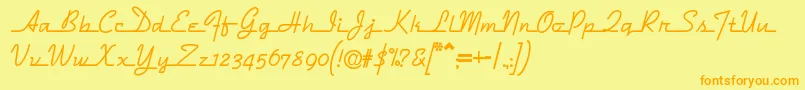 Dymaxion Font – Orange Fonts on Yellow Background