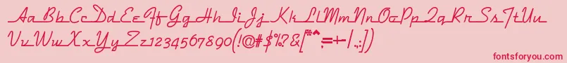 Dymaxion Font – Red Fonts on Pink Background