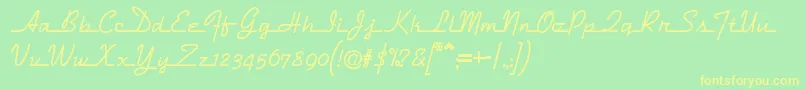 Dymaxion Font – Yellow Fonts on Green Background