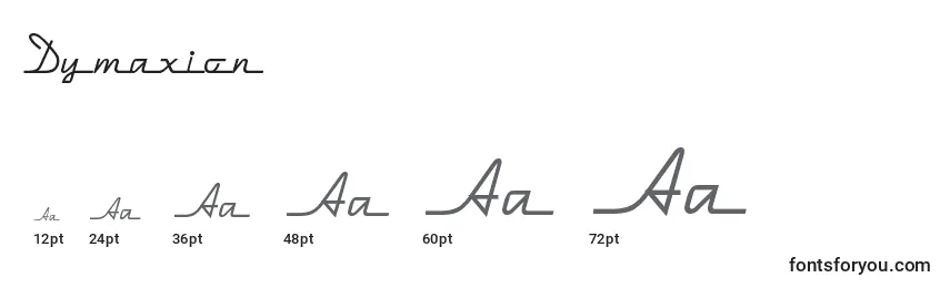 Größen der Schriftart Dymaxion