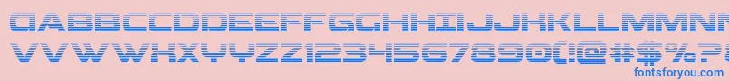 Beamweapongrad-Schriftart – Blaue Schriften auf rosa Hintergrund