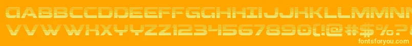 Czcionka Beamweapongrad – żółte czcionki na pomarańczowym tle