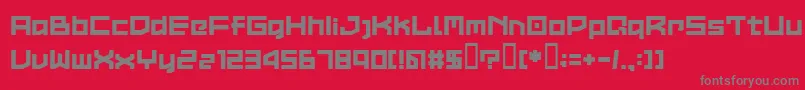 フォントLvdcc – 赤い背景に灰色の文字