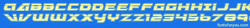 GraymalkinAcademyLaser Font – Yellow Fonts on Blue Background