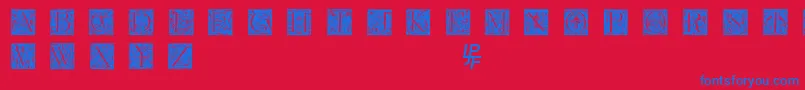Grimeswade Font – Blue Fonts on Red Background