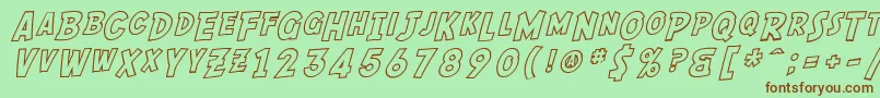 SfComicScriptOutline Font – Brown Fonts on Green Background