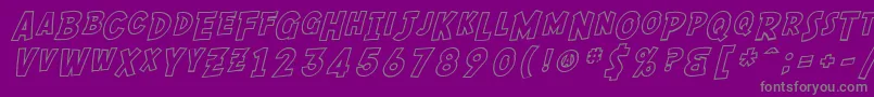 SfComicScriptOutline Font – Gray Fonts on Purple Background