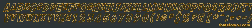 SfComicScriptOutline Font – Orange Fonts on Black Background