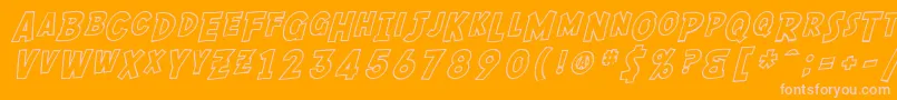 SfComicScriptOutline Font – Pink Fonts on Orange Background