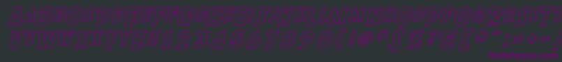 SfComicScriptOutline Font – Purple Fonts on Black Background