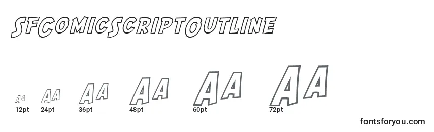 Размеры шрифта SfComicScriptOutline