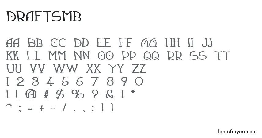 A fonte Draftsmb – alfabeto, números, caracteres especiais