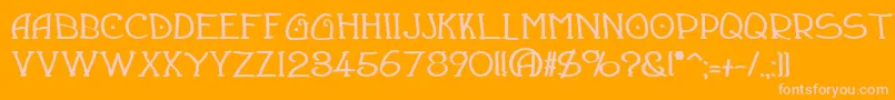 Draftsmb Font – Pink Fonts on Orange Background