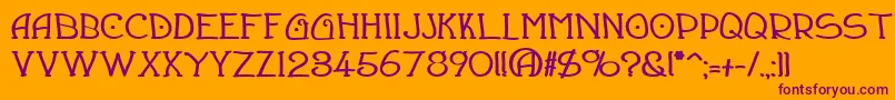 Draftsmb Font – Purple Fonts on Orange Background