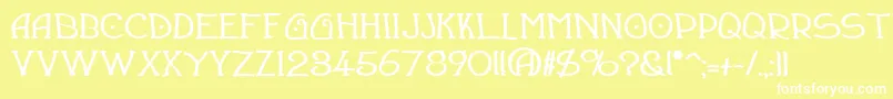 Draftsmb Font – White Fonts on Yellow Background