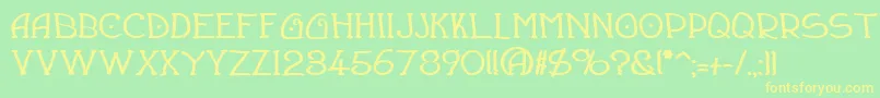 Draftsmb Font – Yellow Fonts on Green Background