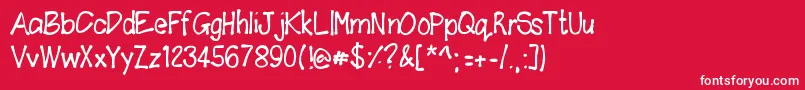 Fudgie Font – White Fonts on Red Background